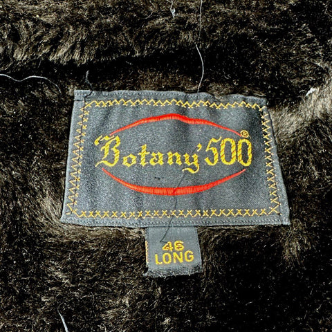 Vintage 70s Botany 500 Faux Fur Collar Lining Brown Overcoat Jacket Sz 46 Long
