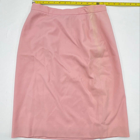 Vintage Ralph Lauren Purple Label Women's Pink Wool Made in USA Skirt Sz 10