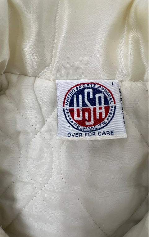 Vintage 80s United Sports Apparel Aces & Deuces Lancaster Satin Jacket Sz L