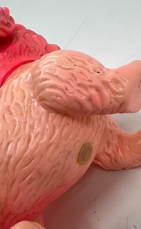 Vintage Rubber Squeak Toy Pink Red Dog Puppy Figurine Mid Century Kitsch
