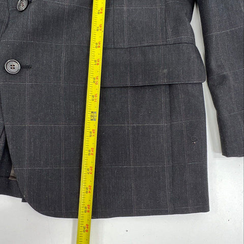 Vintage 80s John Weitz Mens Windowpane Plaid 2-Piece Suit Made in USA