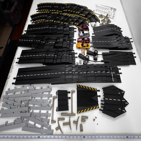 NKOK Slot Car Racing Set 4 Cars PT Cruiser Viper Corvette C5-R Large Track Lot