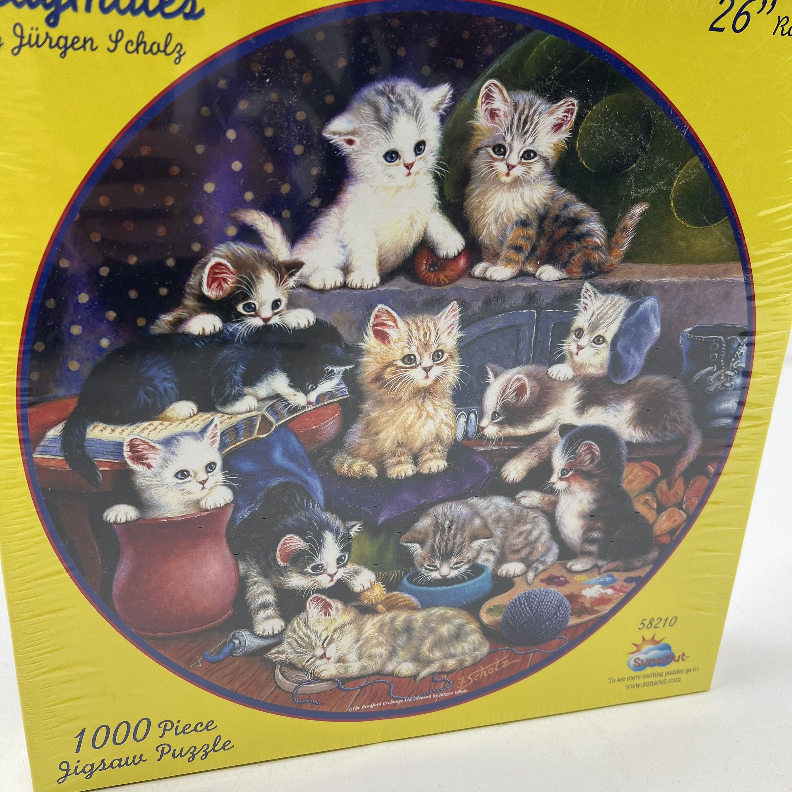 SunsOut Playmates by Jürgen Scholz 1000 Piece Round Puzzle 26" #58210 New Sealed