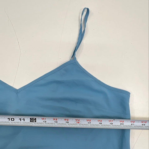 Nicoblu Women's Blue V-Neck Maxi Slip Dress Adjustable Straps Size 16