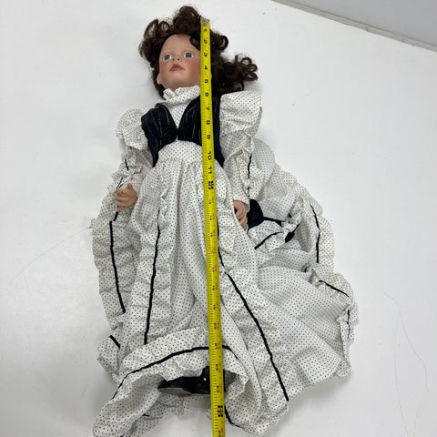Janis Berard Porcelain Artist Doll Victorian Dress Black White 24" Limited Ed