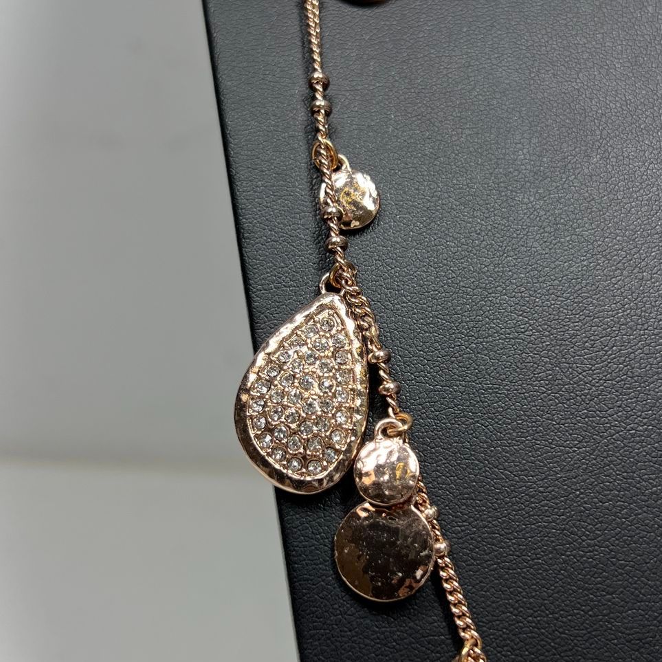 Ann Taylor Rhinestone Rose Gold tone Necklace