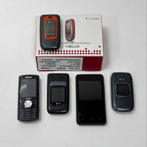 LG Samsung AT&T Flip Phones OmniPod PDM 5 Piece Lot For Parts Only As-Is