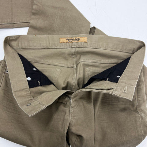Uniqlo Men's Brown T-000 Original Basic Skinny Fit Tapered Pants Sz 30