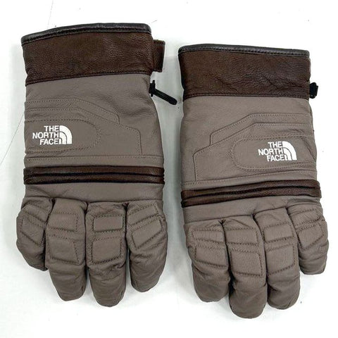 The North Face Brown Taupe Leather Ski Gloves Padded Size L