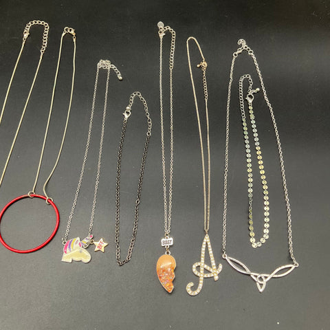 Fashion Costume Jewelry Lot of 15 Necklaces Pendants Best Friend Unicorn Cat