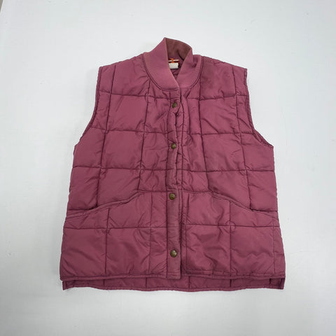 Vintage 80s Columbia Mauve Quilted Puffer Gorpcore Vest Womens L