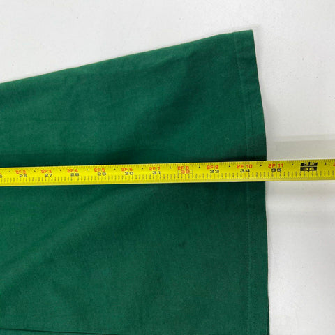 Velvet Anthropologie Green Cotton V-Neck Puff Sleeve A-Line Dress Women's M