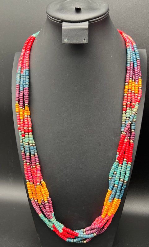 12pc Chunky Statement Jewelry Lot Tropical Beaded Necklaces Earrings Brooch