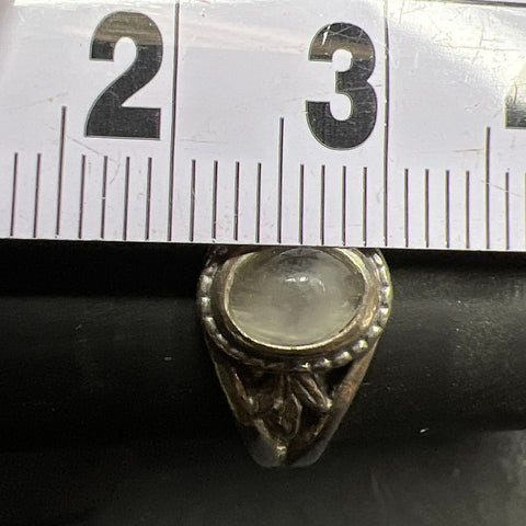 Sterling Silver Clear Stone Ring Size 7.5 3.2g
