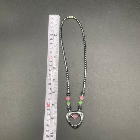 Vintage Hematite Beaded Necklace Lot of 8 Mixed Styles Choker Heart Pendant