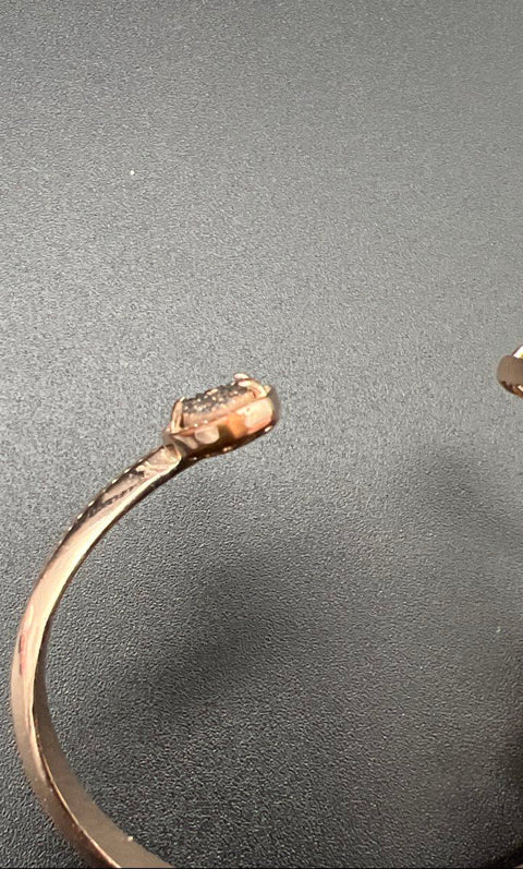 Kendra Scott Bracelet Lot of 2 Rose Gold Tone Drusy Cuff & Gold Tone Slider