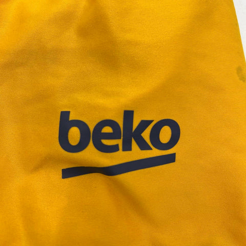 FC Barcelona Men's Yellow Qatar Airways Beko V-Neck Soccer Jersey Shirt Size L