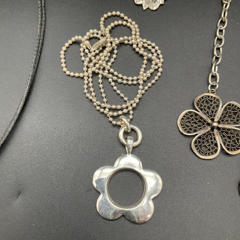 Silver Tone Floral Nature Theme Fashion Jewelry Necklace Lot of 6