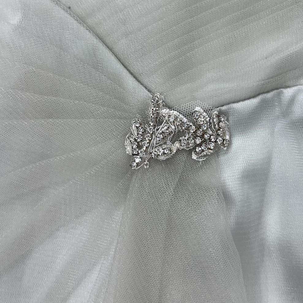 NWT VTG Women's Impressions Bridal Light Grey Polyester Formal Dress - Size 12