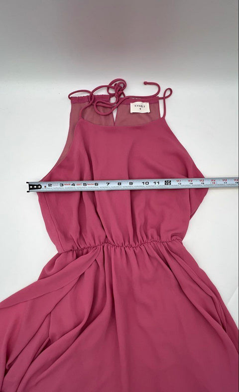 Everly Women's Mauve Pink Halter Neck Sleeveless Elastic Waist Dress Size M