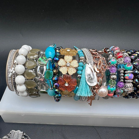 Costume Jewelry Lot 38pc Bracelets Bangles Cuffs Rhinestone Time and Tru Mixed