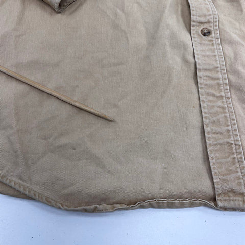 Carhartt Men's Tan Long Sleeve Button Down Work Shirt XXL