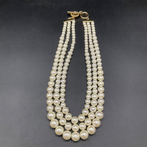 Anne Klein Jewelry Lot 4 Pc Faux Pearl Necklace Bracelet Earrings Gold Tone