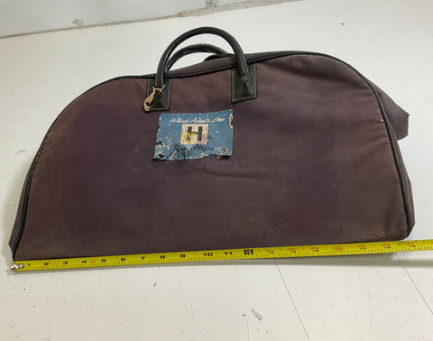Vintage Holland-America Line Tourist Class Travel Bag Canvas Mid Century Luggage