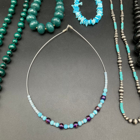 Mixed Costume Jewelry Lot of 10 Necklaces Beaded Southwestern Statement Styles