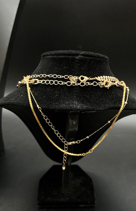EVRY Gold Tone Chain Necklaces Paperclip Herringbone Curb 444 Jewelry Lot of 10