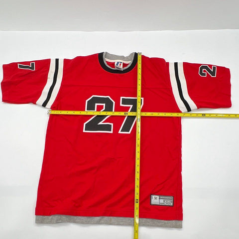 Vintage 90s Russell Athletic Football Jersey Shirt No 27 Red White Black Sz XL