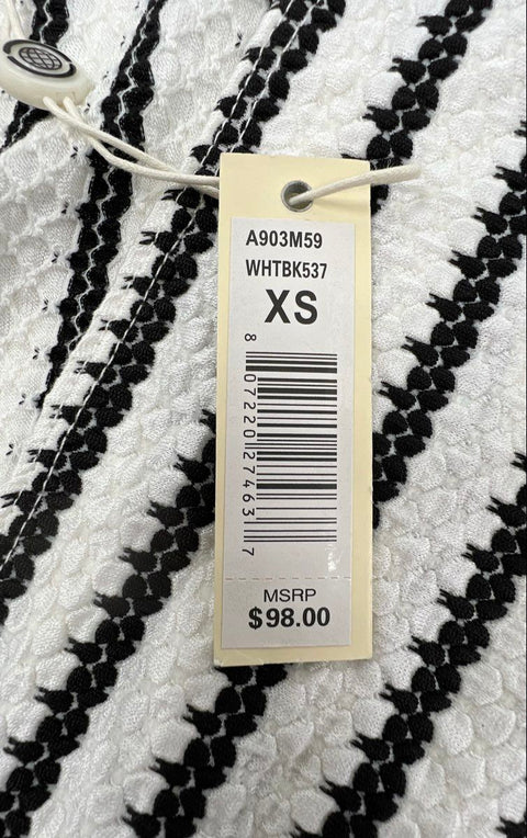Max Studio Women's Black White Striped Sleeveless V-Neck Maxi Dress NWT Sz XS