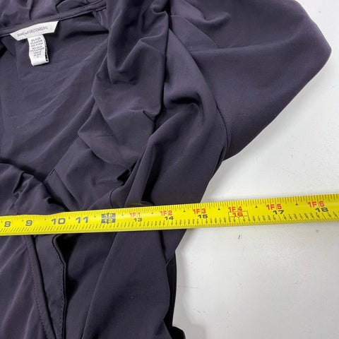 Diane Von Furstenberg Women's Bethania Dress Dark Gray Ruffle Tie Waist Sz 4