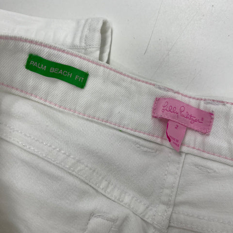 Lilly Pulitzer White Palm Beach Fit Bootcut Flare Jeans Pants Women's Size 2