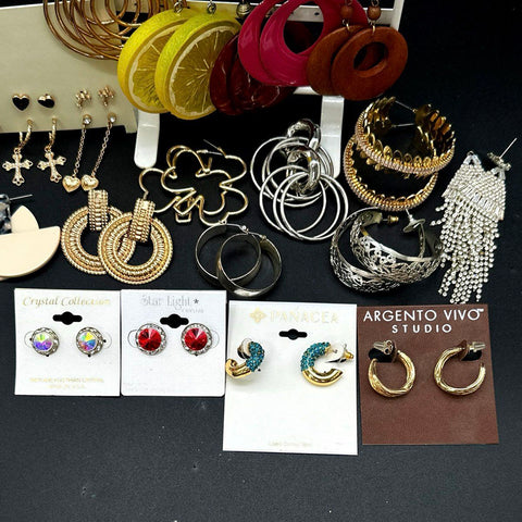 Argento Vivo Panacea Boho Fashion Earring Jewelry Lot 35+ Pairs Hoops Studs