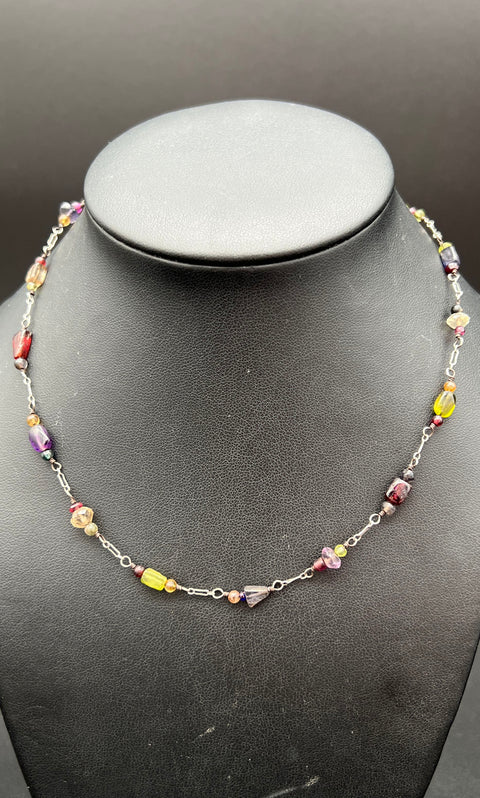 Lot of 4 Sterling Silver 925 Beaded Pearl Gemstone Chain Necklaces