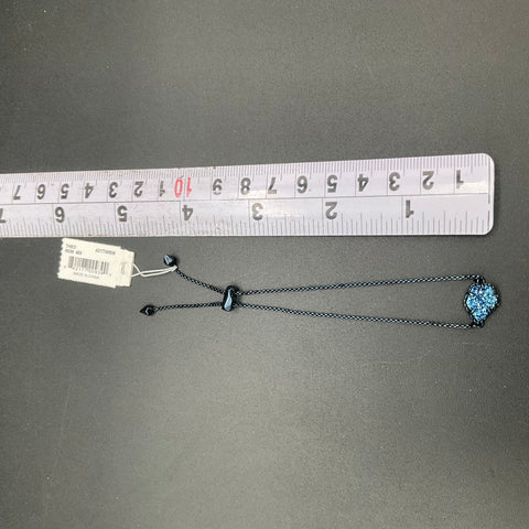 Kendra Scott Gunmetal Blue Druzy Theo Adjustable Slider Bracelet NWT
