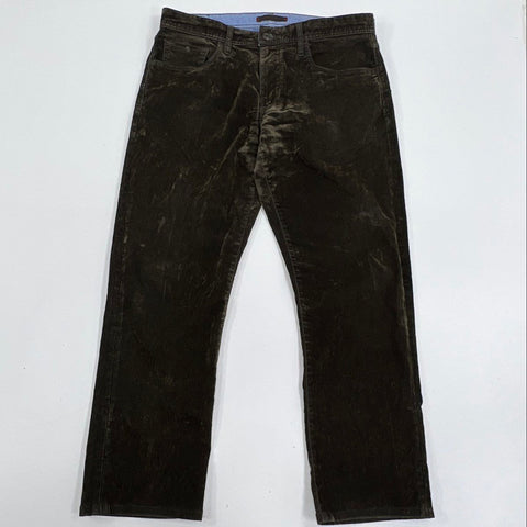 Robert Graham Men's Brown Velvet Corduroy Straight Leg Jeans Pants Size 35x30