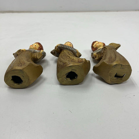 Vintage Choir Angel Figurines Set 3 Musical Gold TAIWAN 6.5" Mid-Century