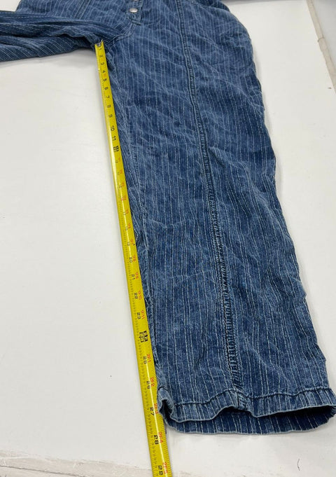 We The Free Marci Hickory Stripe Denim Button Front Jumpsuit Women's S