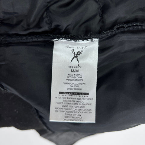 Marc Ecko Cut & Sew Men's Hybrid Quilted Puffer Jacket Black Gray Sz M