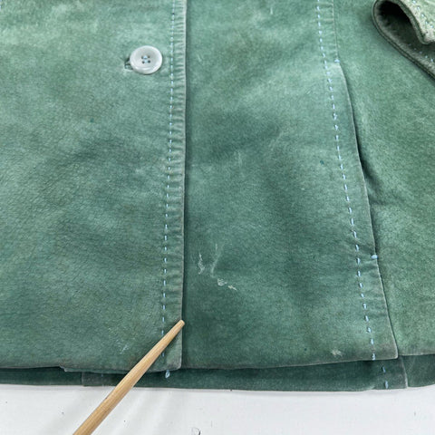 Pendleton Women's Green Suede Leather 3-Button Blazer Jacket Sz XL