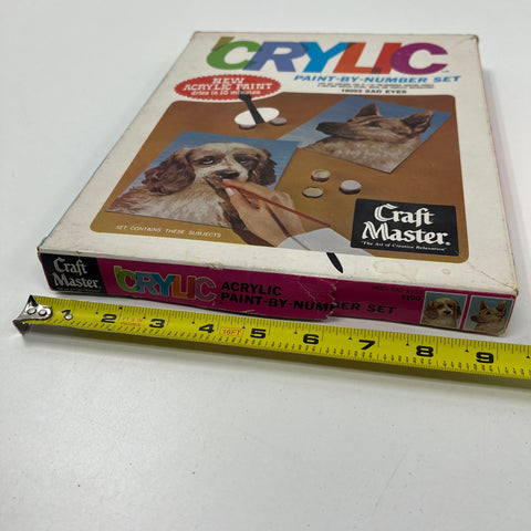 Vintage Craft Master 'Crylic Paint By Number Set Dogs Incomplete