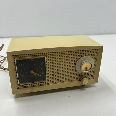Vintage 1950s GE General Electric C-600A Tube Clock Radio Mid Century MCM USA