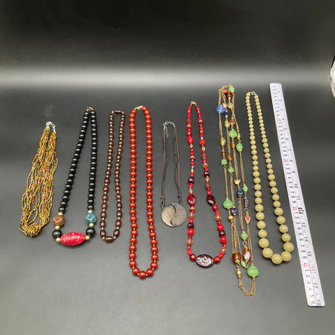Vintage to Modern Beaded & Multi-Strand Costume Jewelry Necklace Lot of 8