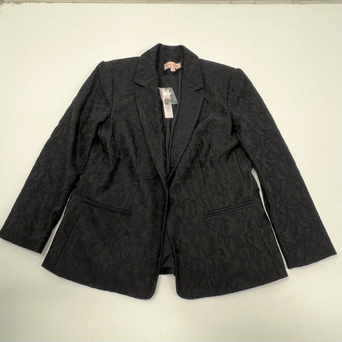 Chicos Black Label Women's NWT Black Lace Blazer Jacket Paisley Size 14