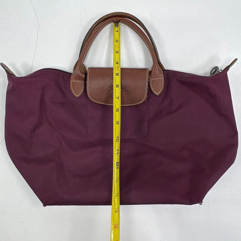 Longchamp Le Pliage Burgundy & Navy Blue Nylon Tote Bag Lot of 2
