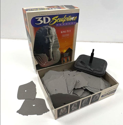 Milton Bradley 3D Sculpture Puzzle King Tut 163 Layer Vintage 1995 Open Box