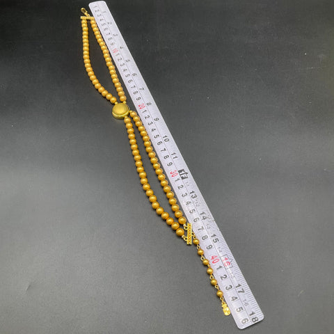Vintage Liz Claiborne Gold Tone Double Strand Matte Bead Necklace 18"