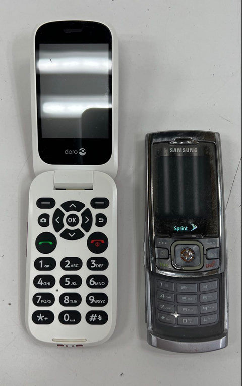 Samsung LG Doro Flip & Slider Cell Phone 5 Piece Lot For Parts Only